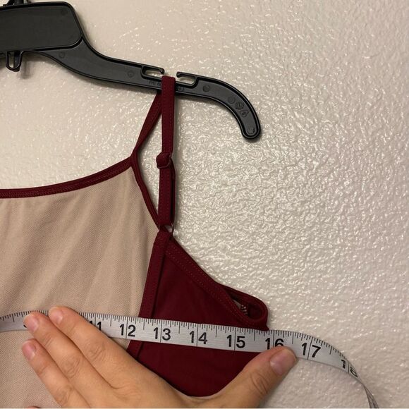 WEISSMAN Elite Dance Costume Burgundy red romper leotard jumper shirt MT11080 LC - Picture 7 of 9